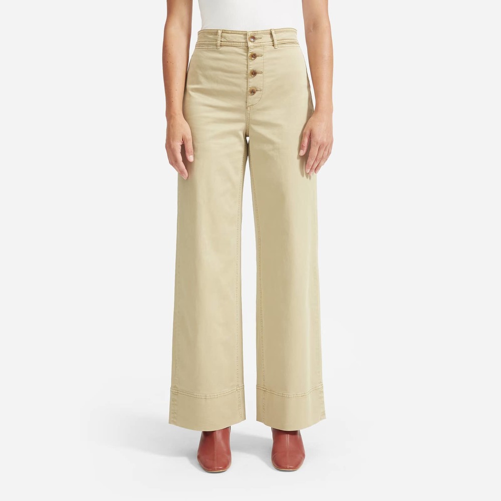 NWT Everlane the Lightweight Button Fly Wide Leg Chino 6